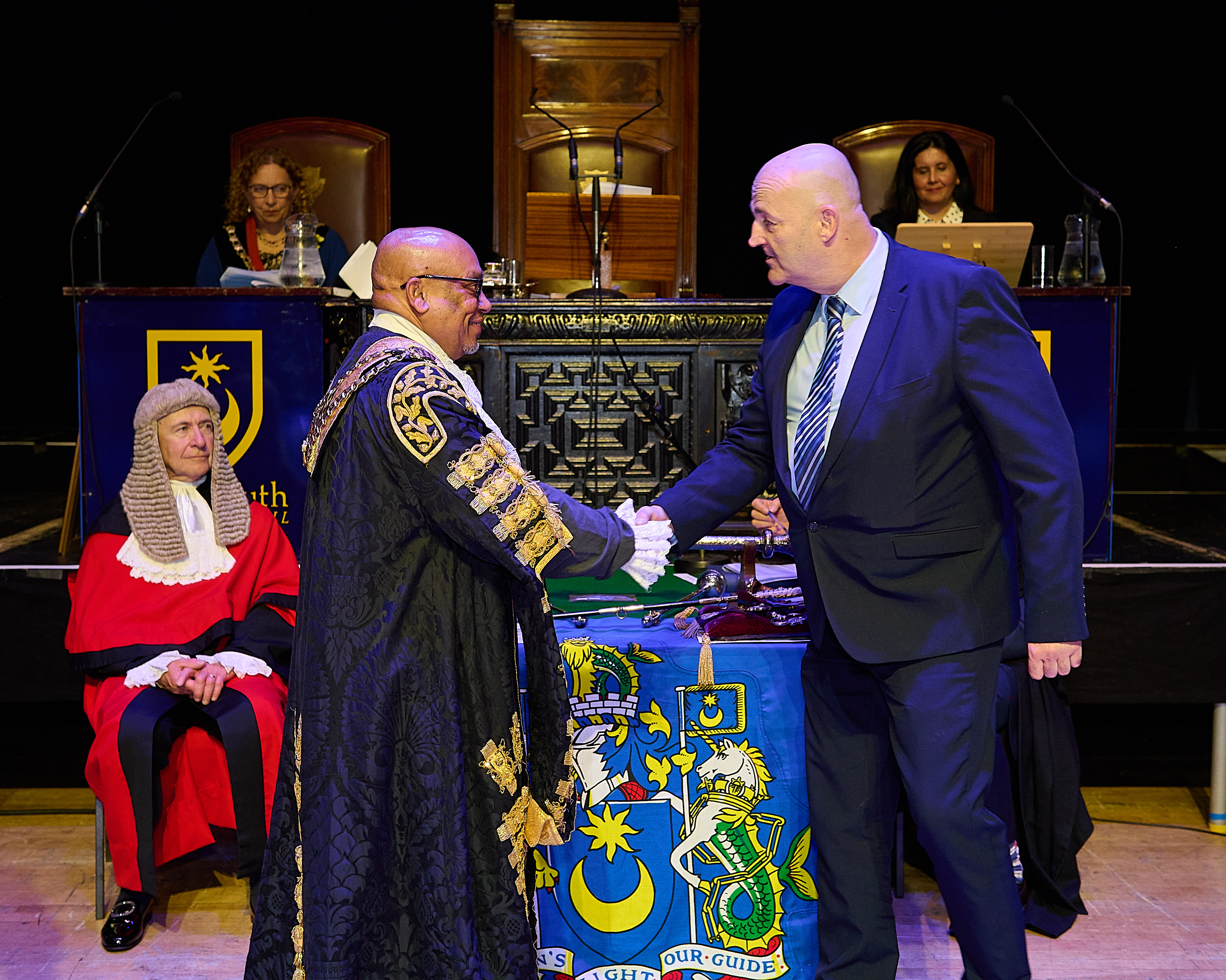 John Ryder receiving civic recognition from the Lord Mayor