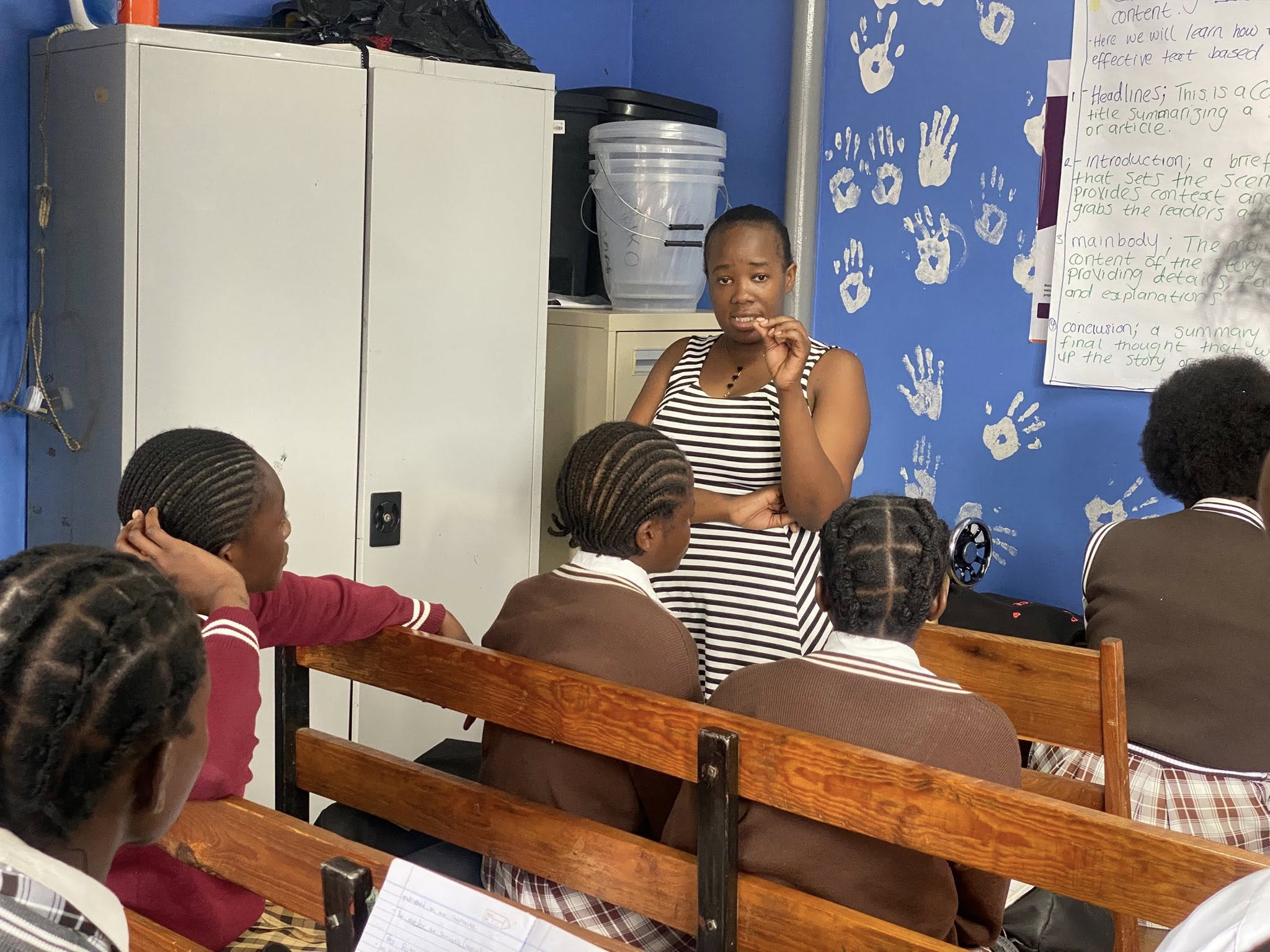 Young people attending training at a Youth Friendly Space