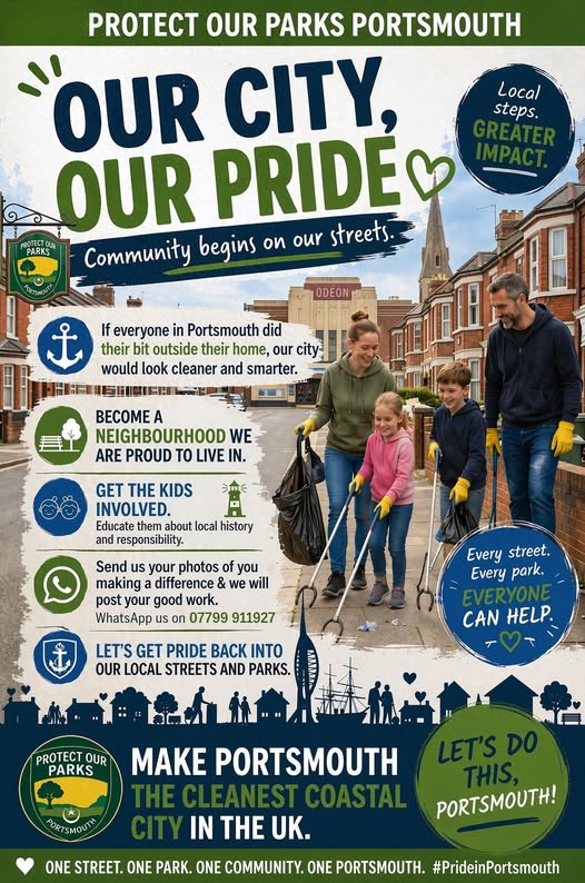 Protect Our Parks Portsmouth Our City Our Pride flyer